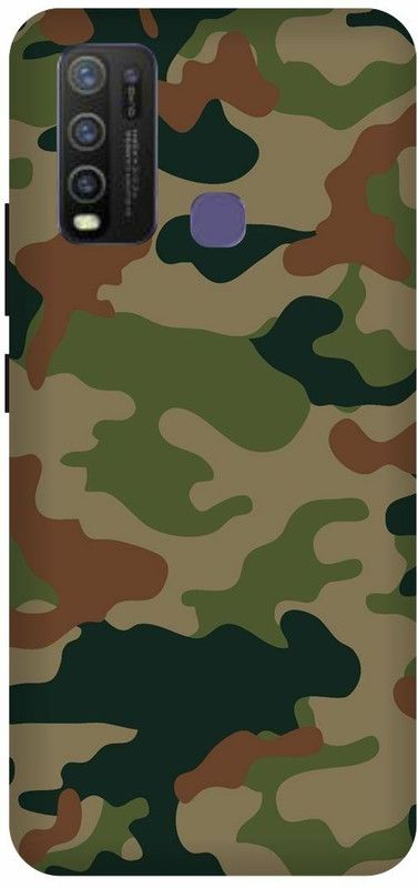 FRONK Back Cover for vivo Y50, vivo 1935, INDIAN, ARMY, TEXTURE, DRESS  (Khaki, Hard Case, Pack of: 1)