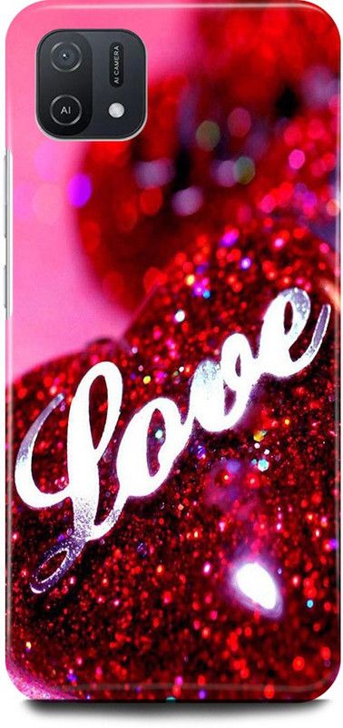 FRONK Back Cover for OPPO A16E, CPH2421, LOVE, HEART, GLITTER, COUPLE, VALENTINE  (Pink, Hard Case, Pack of: 1)
