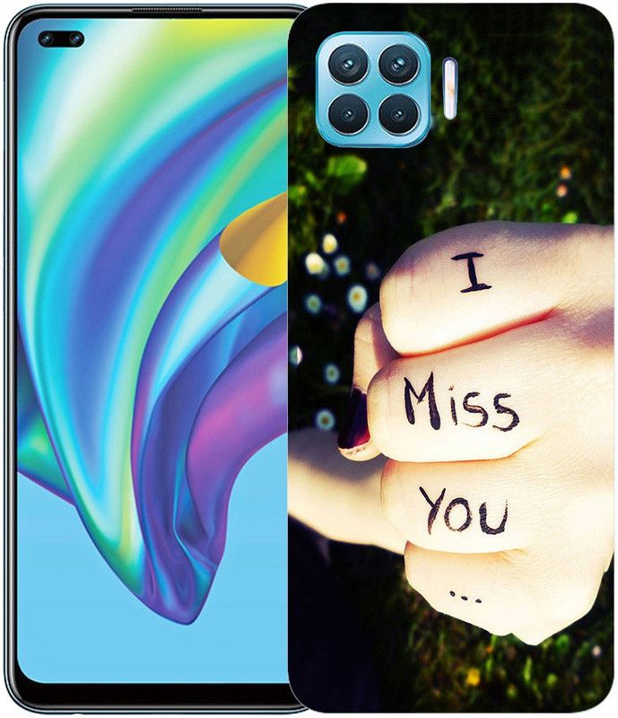 METOO Back Cover for Oppo Reno 4 Lite , Reno 4 Lite , I miss you design back cover  (Multicolor, Flexible, Silicon, Pack of: 1)