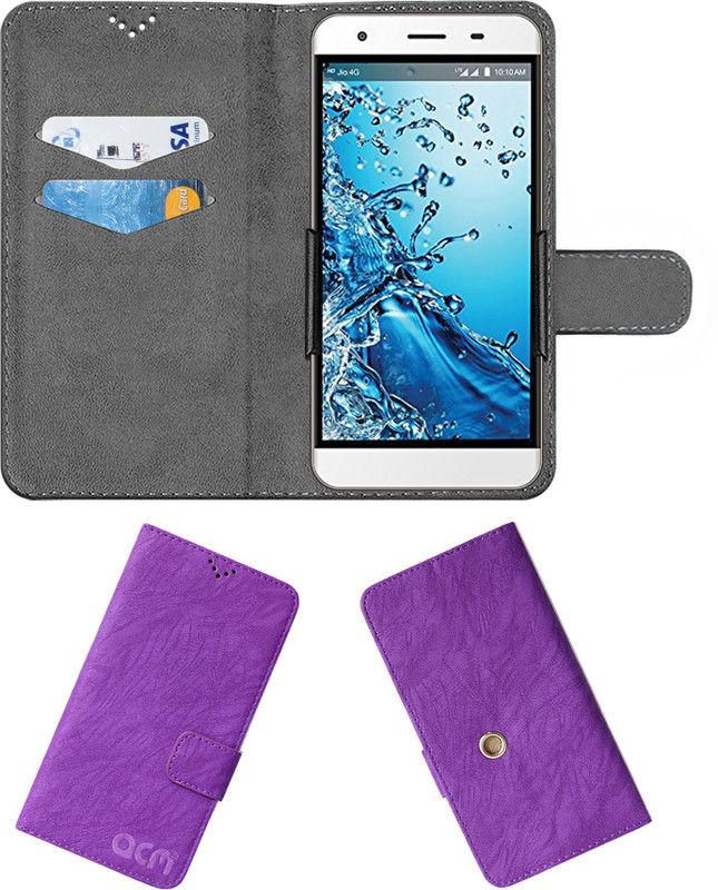 ACM Flip Cover for Lyf Water 11  (Purple, Cases with Holder, Pack of: 1)