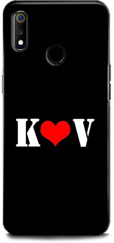 Afterglow Back Cover for Realme 3 K V, K LOVES V, NAME, LETTER, ALPHABET, KV LOVE, HART  (Multicolor, Shock Proof, Pack of: 1)