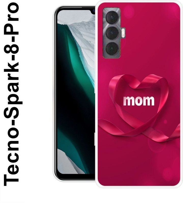 JATLAND Back Cover for Tecno Spark 8 Pro  (Pink, White, Silicon)