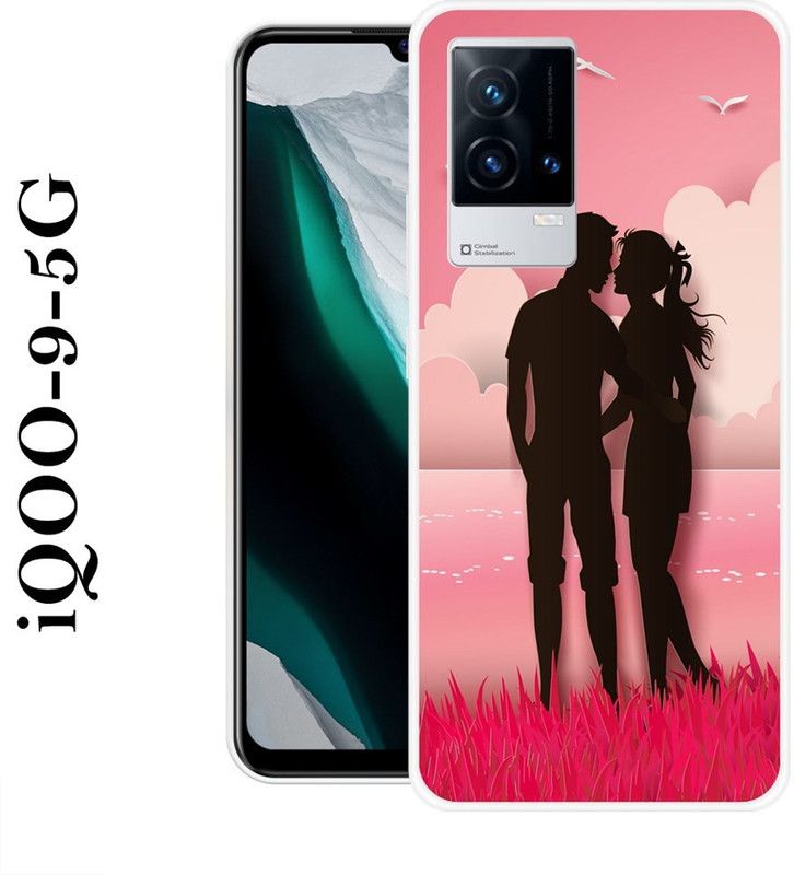 KLC Back Cover for IQOO 9 5G  (Pink, Black, Grip Case, Silicon)