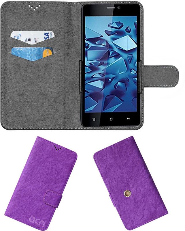 ACM Flip Cover for Iball Andi 5q Cobalt Solus  (Purple, Cases with Holder, Pack of: 1)