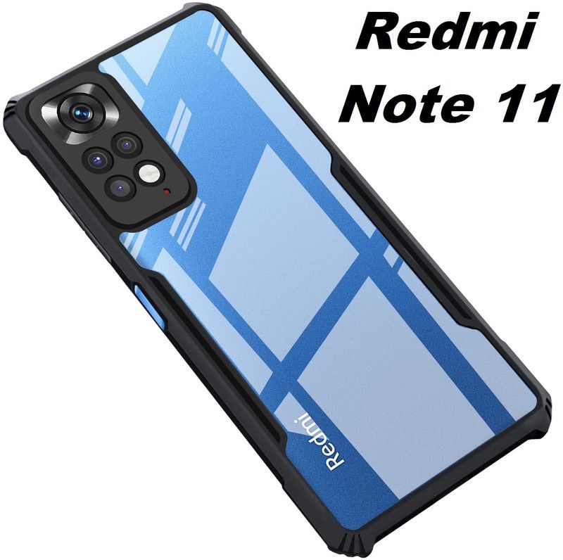 xykos Back Cover for Redmi Note 11  (Black, Transparent, Grip Case)