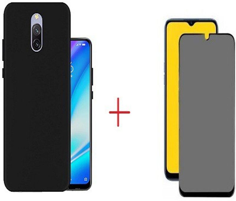 NIMMIKA ENTERPRISES Back Cover for xiaomi redmi 8a dual back cover & matte screen guard  (Transparent, Black, Shock Proof, Pack of: 1)
