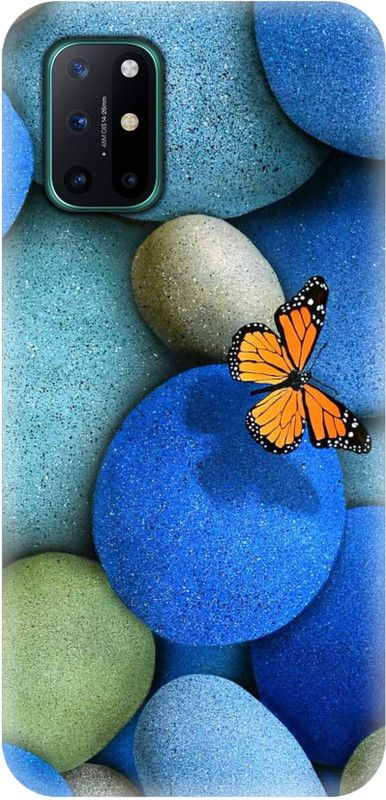 Smutty Back Cover for OnePlus 8T - Blue Butterfly Print  (Multicolor, Hard Case, Pack of: 1)