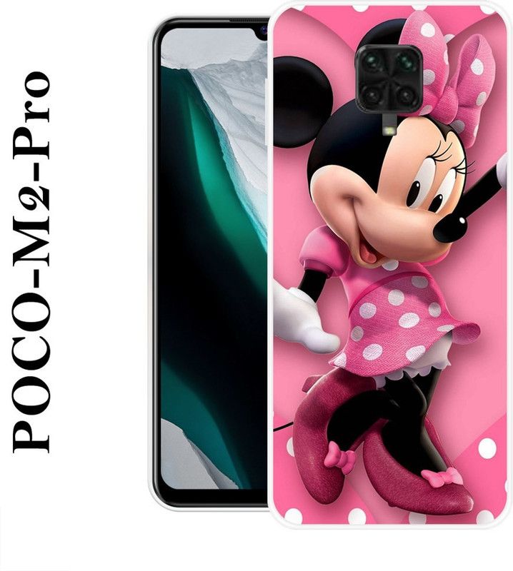 Sswastik Back Cover for Poco M2 Pro  (Pink, Black, Silicon)