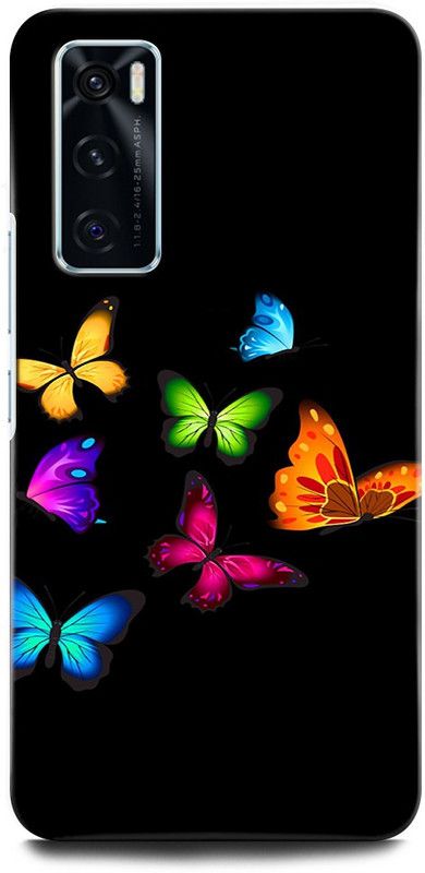 INTELLIZE Back Cover for ViVO V20 SE V2022 BUTTERFLY, BEAUTIFUL BUTTERFLIES, BLUE BURRERFLY, GLITTER  (Multicolor, Hard Case, Pack of: 1)