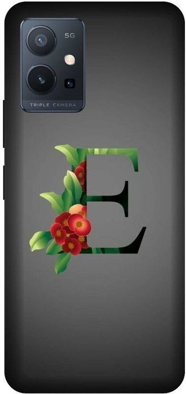 VS PRINT LINK Back Cover for VIVO T1 (5G) , V2141 ,E letter,E name E word , Printed Back Cover  (Silver, Hard Case, Pack of: 1)