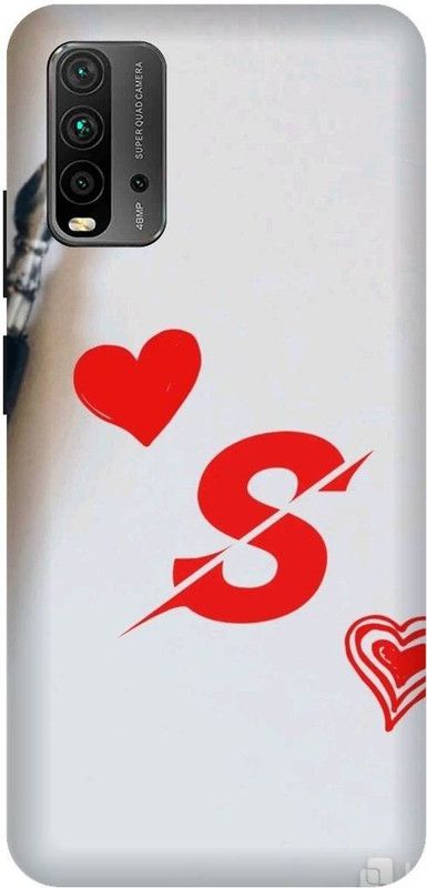 3D U PRINT Back Cover for Redmi 9 Power,M2010J19SI S letter,S name S word  (White, Waterproof, Pack of: 1)