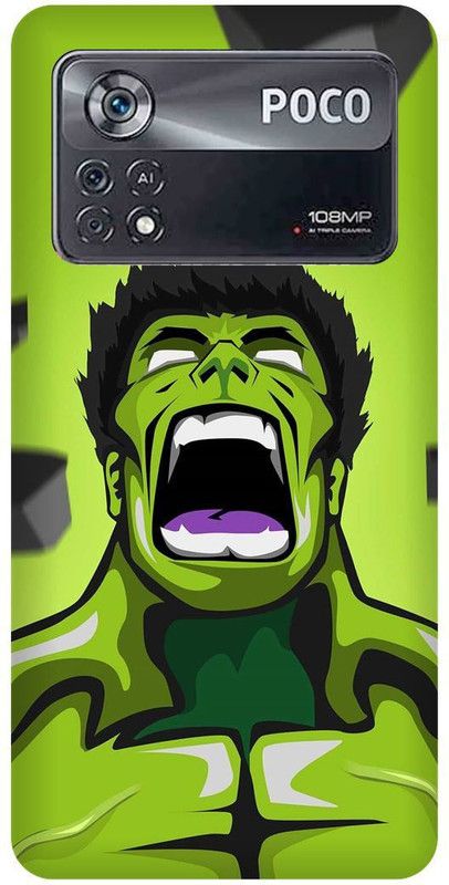 play fast Back Cover for POCO X4 Pro 5G, ANGRY, HULK, AVENGER, AVENGERS  (Green, Hard Case, Pack of: 1)