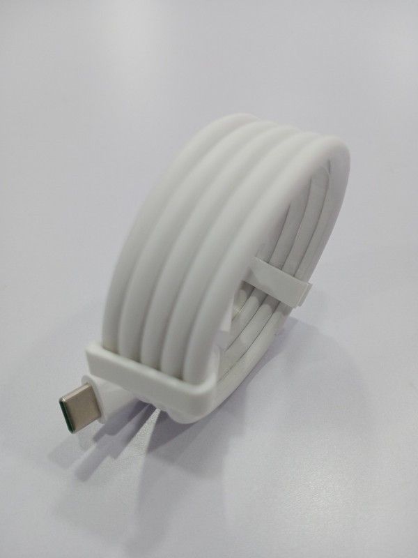 NUKAICHAU USB Type C Cable 6.5 A 1.00200999999997 m Copper Braiding 18 watt type c charger mi  (Compatible with data cable fast charging tecno mobile, White, One Cable)
