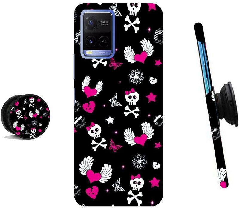 HELLO CASE Back Cover for Vivo Y21, Vivo Y21 2021, Vivo Y33s  (Black, White)