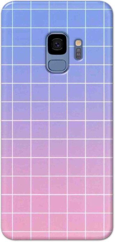 NDCOM Back Cover for Samsung Galaxy S9 Blue Pink Grid Printed  (Multicolor, Hard Case, Pack of: 1)