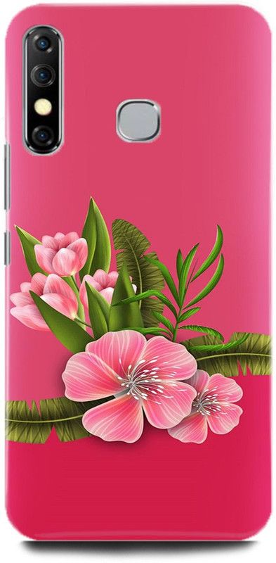 JUGGA Back Cover for Infinix Hot 8, X650C, PINK, GREEN, FLOWER, FLOWERS, ART  (Pink, Hard Case, Pack of: 1)