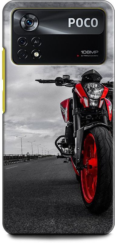 INDICRAFT Back Cover for POCO X4 Pro 5G BIKE, DUKE, SUPERBIKE, CLASSIC  (Multicolor, Shock Proof, Pack of: 1)
