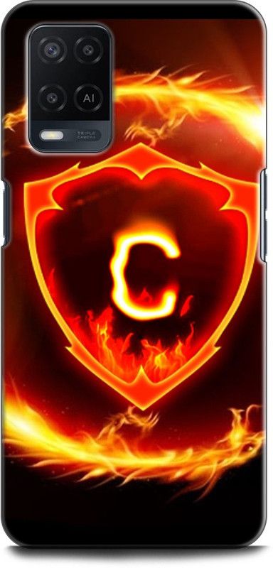 INDICRAFT Back Cover for OPPO A54, CPH2239 C, C LETTER, FIRE, C NAME, C ALPHABET  (Multicolor, Dual Protection, Pack of: 1)