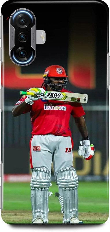 play fast Back Cover for POCO F3 GT CHRIS, GAYLE, WEST, INDIES, PLAYER, 333, RCB  (Red, Hard Case, Pack of: 1)
