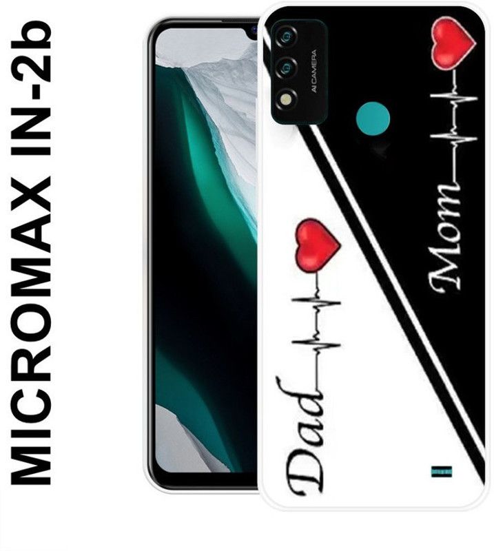 PINKU ARTS Back Cover for MICROMAX IN 2B  (White, Black, Silicon)