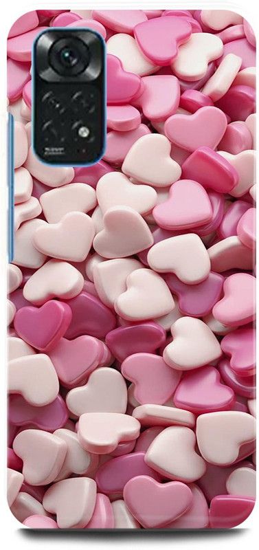 play fast Back Cover for POCO M4 Pro HEART, CANDIES, PINK, LOVE  (Pink, Hard Case, Pack of: 1)