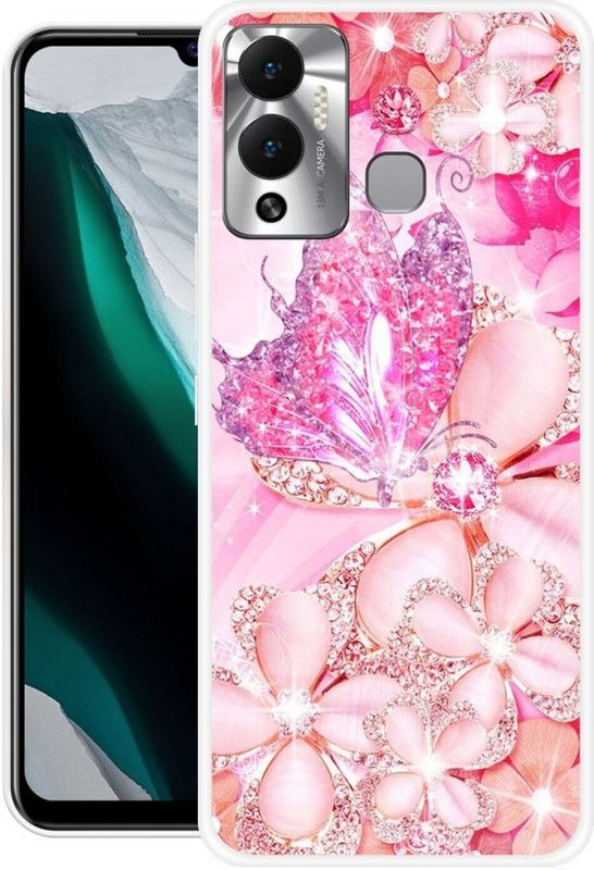 KUDI Back Cover for Infinix Hot 12 Play  (Pink, White, Silicon)