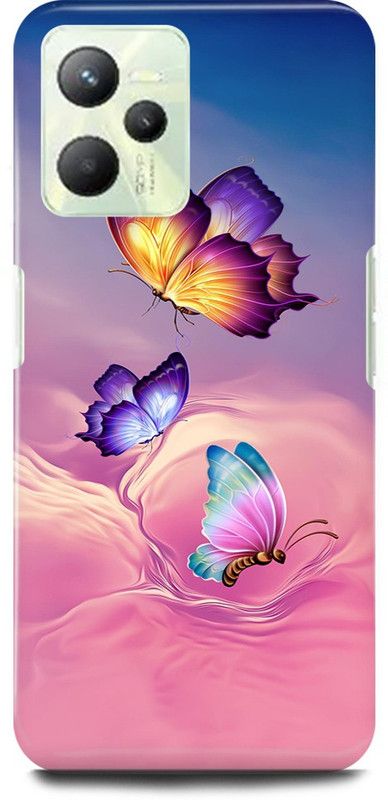 play fast Back Cover for Realme C35, RMX3511 BUTTER, FLY, PINK, NATURE, FLOWERS  (Pink, Hard Case, Pack of: 1)