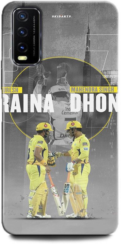 INDICRAFT Back Cover for Vivo Y12G, V2068 MS DHONI, SURESH RAINA, MAHENDRA SINGH DHONI, INDIA, CRICKET  (Multicolor, Dual Protection, Pack of: 1)