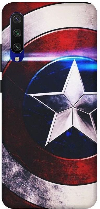SSMORYA Back Cover for Redmi Mi A3 Captain America Shield Printed Back Cover  (Multicolor, Waterproof, Pack of: 1)