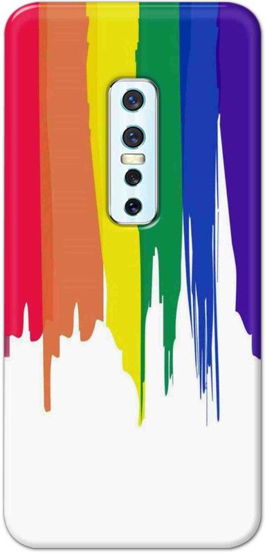 NDCOM Back Cover for Vivo V17 Pro Rainbow Colors On White Printed  (Multicolor, Hard Case, Pack of: 1)