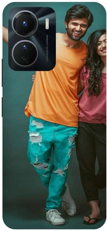 COVERJET Back Cover for VIVO Y16-VIJAY- DEVARKUNDA- RASHMIKA- MANDANA- ART  (White, Hard Case, Pack of: 1)