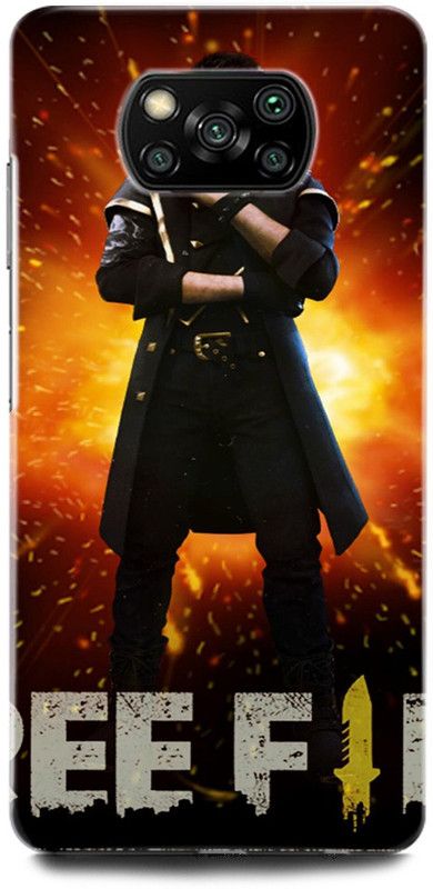 ORBIQE Back Cover for POCO X3 MZB07Z3IN FREEFIRE, JUEGO, GUN, METAL, FIRE, BACKGROUND, GAME, ARMY  (Multicolor, Shock Proof, Pack of: 1)