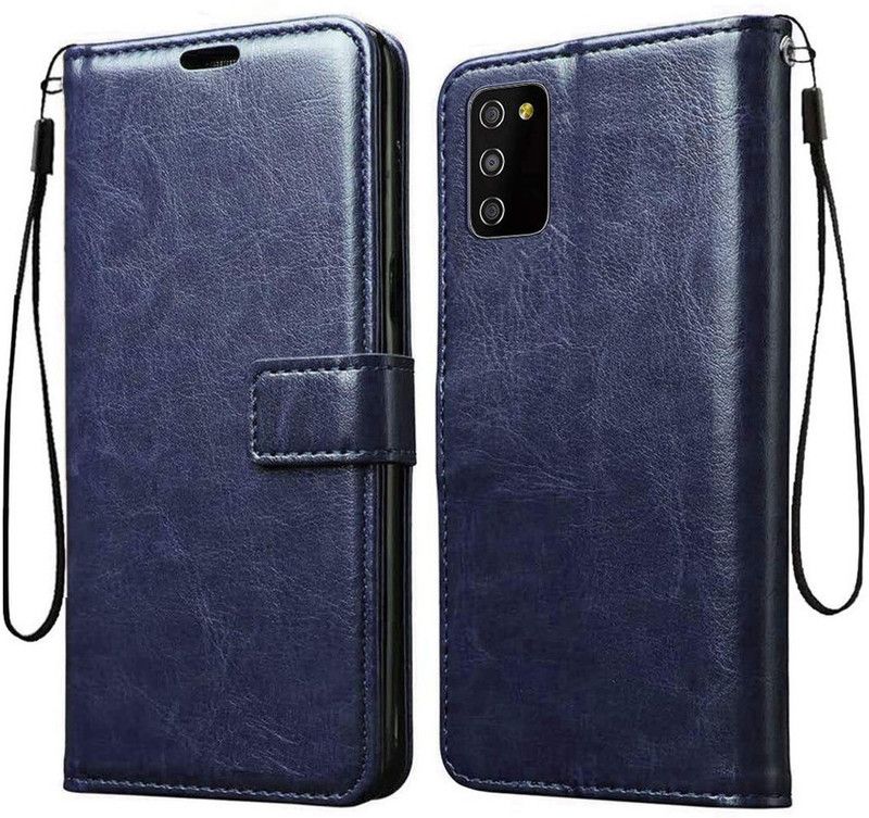 Rakulo Flip Cover for Samsung Galaxy M02s  (Blue, Dual Protection, Pack of: 1)