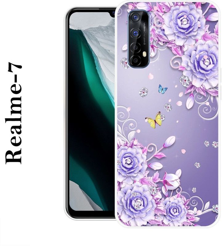REDFLY Back Cover for Realme 7  (Purple, Grip Case, Silicon)