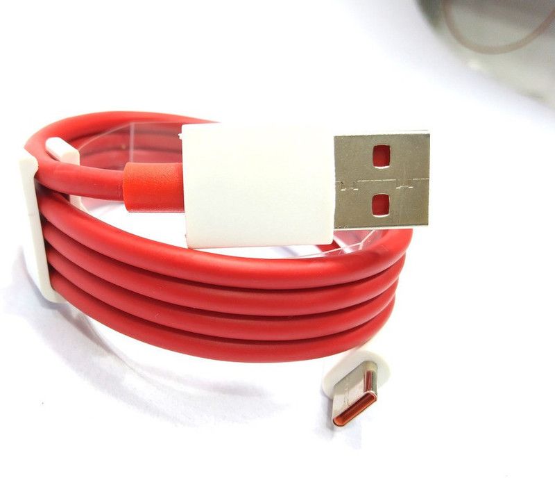 SAIQA USB Type C Cable 6.5 A 1.00430999999996 m Copper Braiding mi usb type c cable  (Compatible with 65W-10W/6.5A VOOC/WARP/DASH/DASH/SUPERVOOC/SUPERDART CHARGER CABLE, Red, One Cable)