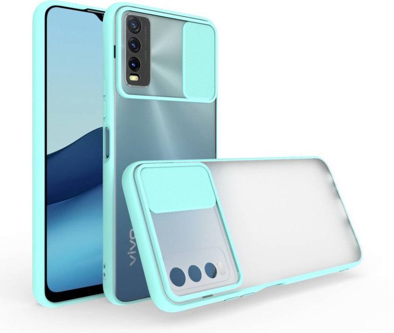 AOnes Back Cover for Vivo Y12S 2021  (Blue, Cases with Holder, Pack of: 1)