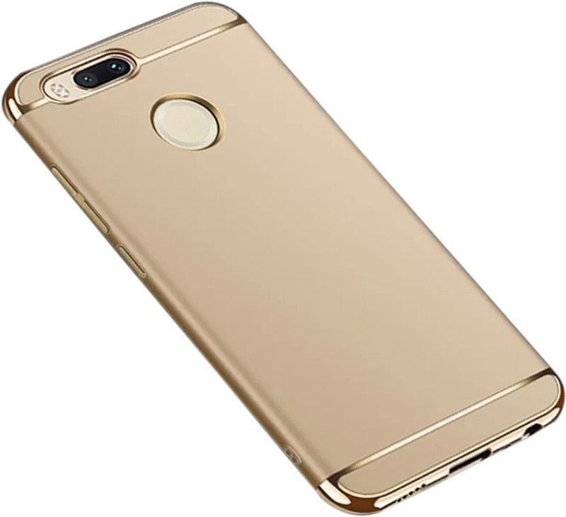 Vaku Luxos Back Cover for Xiaomi Mi A1 Ling Series Ultra-Thin Metal Electroplating Splicing PC Case  (Gold, Shock Proof, Pack of: 1)