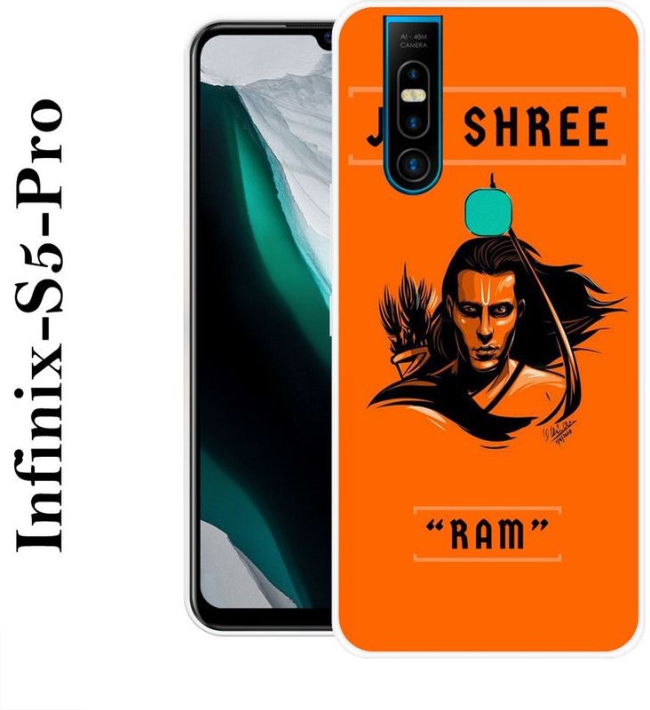 BAGRA Back Cover for Infinix S5 Pro  (Black, Orange, Grip Case, Silicon)