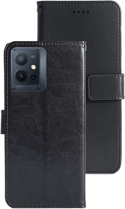 MG Star Flip Cover for Vivo T1 5G  (Black, Shock Proof, Pack of: 1)