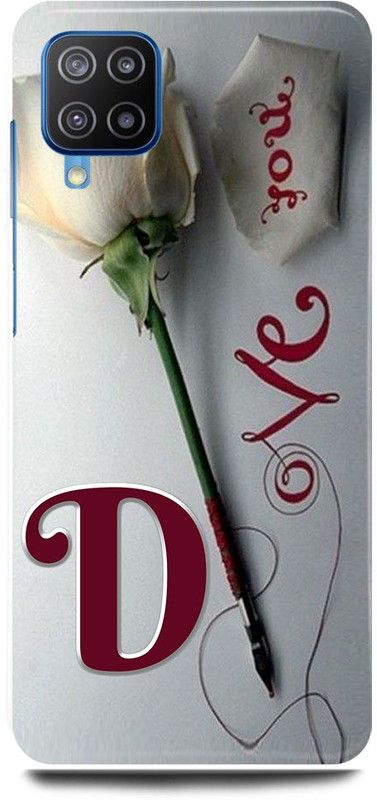 FRONK Back Cover for Samsung Galaxy F22, D, NAME, LETTER, ALPHABET, LOVE  (Silver, Hard Case, Pack of: 1)