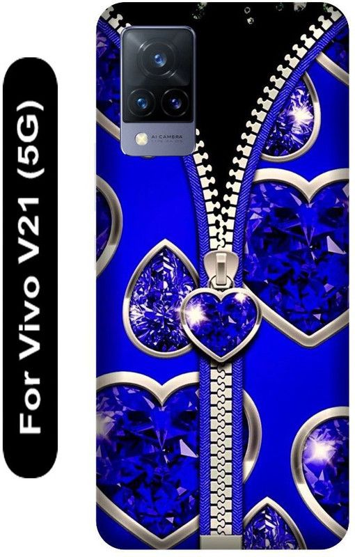 SSMORYA Back Cover for Vivo V21 5G, Zipper Printed  (Multicolor, Hard Case, Pack of: 1)