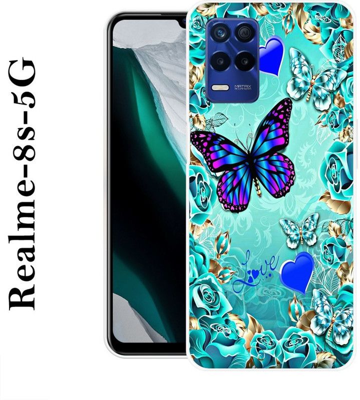 KLC Back Cover for Realme 8s 5G  (Blue, Grip Case, Silicon)
