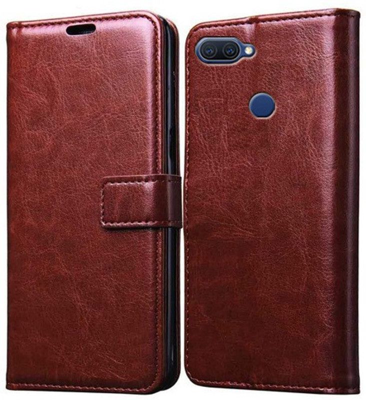 Mehsoos Flip Cover for OPPO A11K  (Brown, Dual Protection, Pack of: 1)