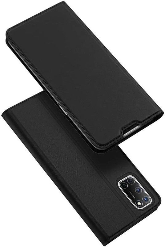 Elica Flip Cover for Oppo A52  (Black, Shock Proof, Pack of: 1)