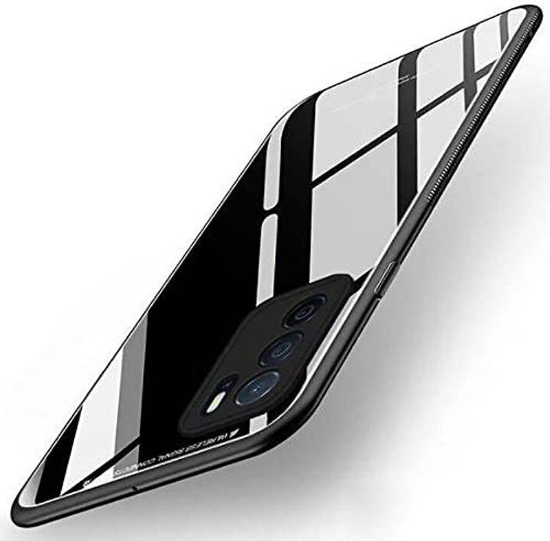 Yebhi Online Back Cover for Oppo A16 |Premium Quality Glass| Stunning Look| Slim Fit  (Black, Grip Case, Pack of: 1)