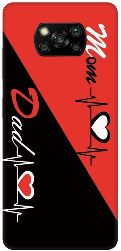 3D U PRINT Back Cover for POCO X3 Pro ,MZB08T6IN, MZB08IFIN , Printed Mom & Dad Mobile Back Cover  (Red, Waterproof, Pack of: 1)