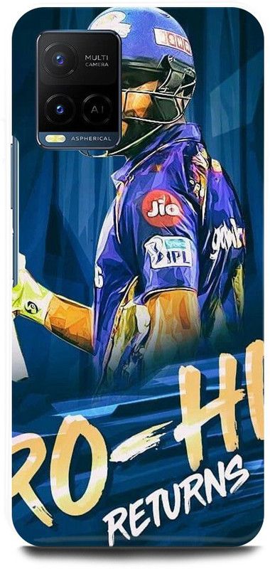 FIKORA Back Cover for Vivo Y21T, V2135, ROHIT, SHARMA, INDIAN, PLAYER, MUMBAIINDIANS  (Purple, Hard Case, Pack of: 1)