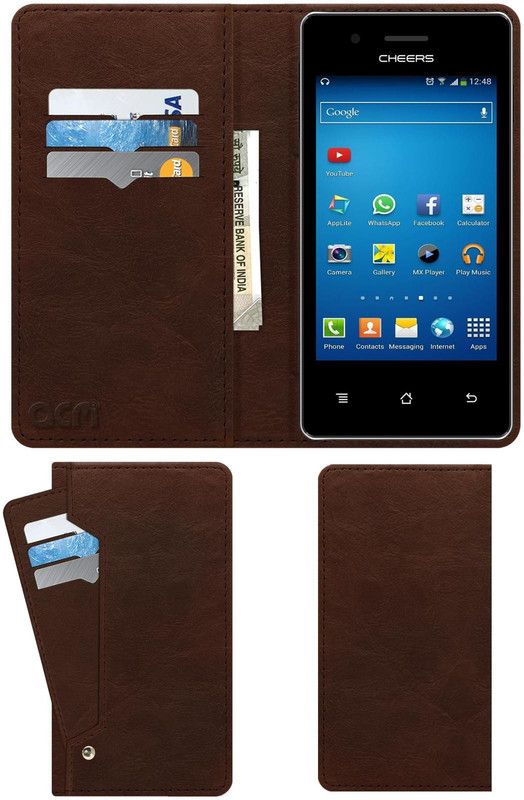 ACM Flip Cover for Cheers Smart C33  (Brown, Cases with Holder, Pack of: 1)