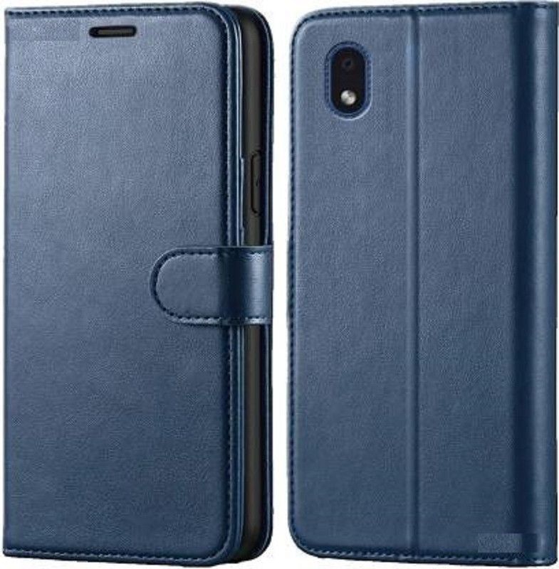 GoPerfect Flip Cover for Samsung Galaxy M01 Core |Shock Proof Flip Cover| Card Pockets Wallet & Stand  (Blue, Dual Protection, Pack of: 1)