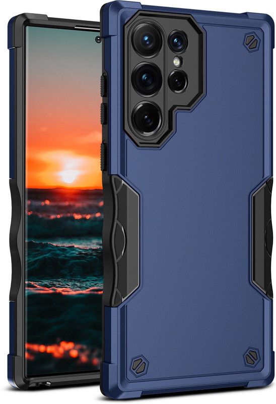 Cock Back Cover for Samsung Galaxy S22 ULTRA  (Blue, Dual Protection, Pack of: 1)